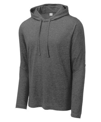 Sport-Tek Men's PosiCharge Long-Sleeve Hoodie Training Wear Dark Heather Grey Mens Small - Third Coast Soccer