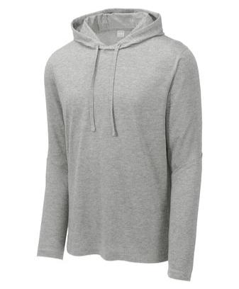 Sport-Tek Men's PosiCharge Long-Sleeve Hoodie Training Wear Light Grey Heather Mens Small - Third Coast Soccer