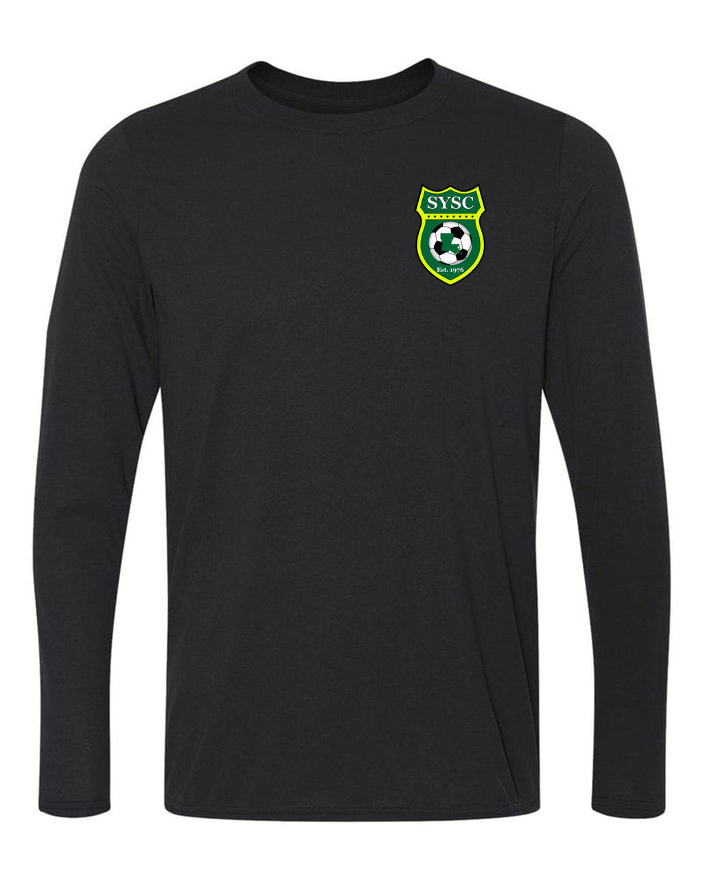 SYSC L/S Tee - Black - White - Sport Grey Slidell Youth Soccer Club Black Mens Extra Large - Third Coast Soccer