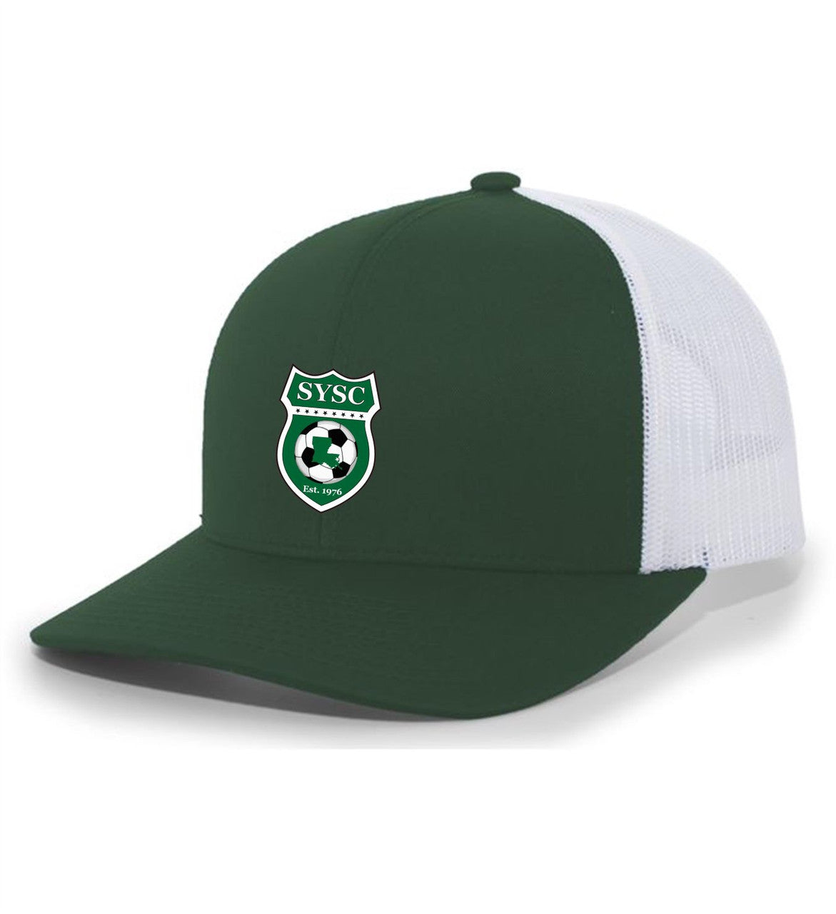 Tcs Sysc Trucker Hat SYSC Spiritwear White/White Leather Patch - Third Coast Soccer