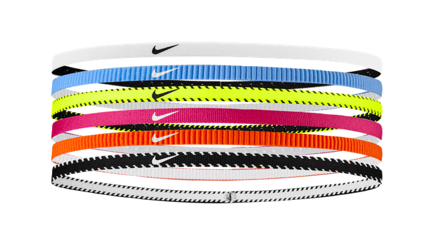Nike Flex Classic Slim Headbands 6-Pack - Volt/Vivid Pink/White Player Accessories - Third Coast Soccer