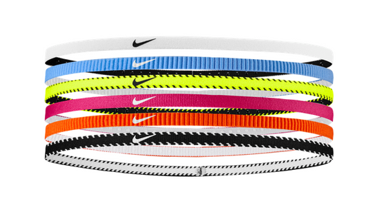 Nike Youth Flex Classic Slim Headbands 6-Pack - Volt/Vivid Pink/White Player Accessories - Third Coast Soccer