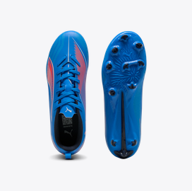 PUMA Ultra 6 Play FG/AG Jr - Ultra Blue/White/Glowing Red Youth Footwear - Third Coast Soccer