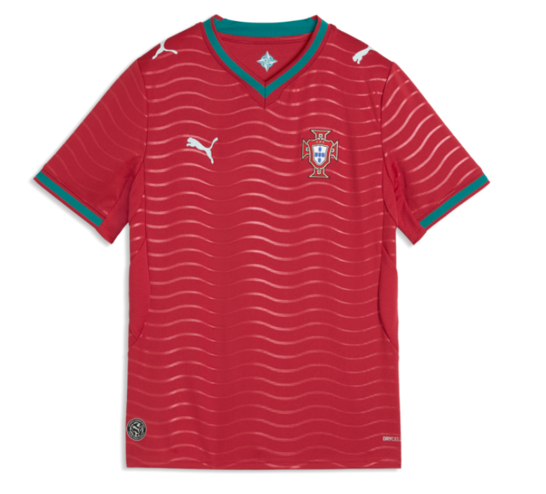 PUMA Youth Portugal Home Jersey 2026 International Replica Club Red/Green Lagoon Youth Small - Third Coast Soccer