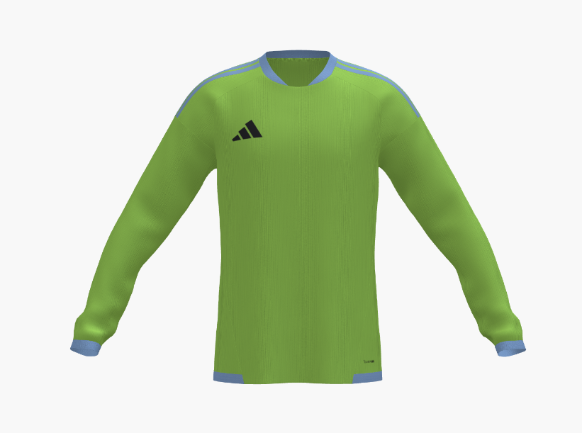 adidas Tiro 26 Competition Custom LS Jersey Jerseys Semi Solar Green/Light Blue Mens Small - Third Coast Soccer