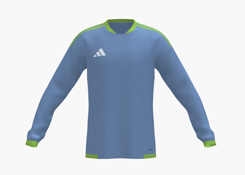 adidas Tiro 26 Competition Custom LS Jersey Jerseys Light Blue/Semi Solar Green Mens Small - Third Coast Soccer
