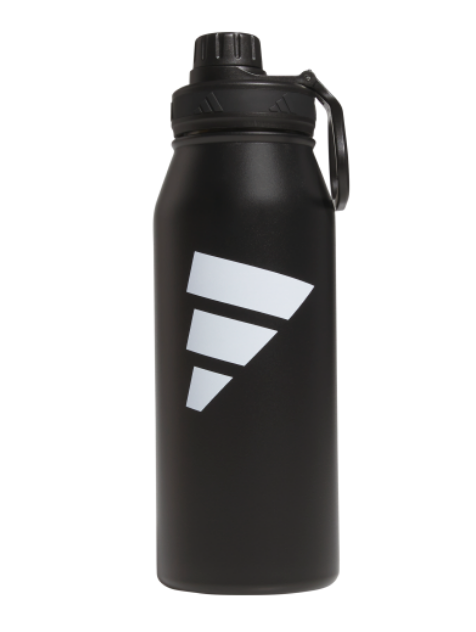 adidas Large Steel 1L Metal Bottle - Black/White Player Accessories Black/White - Third Coast Soccer