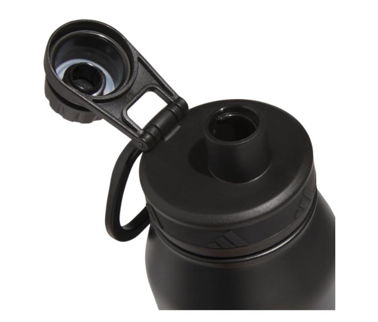 adidas Large Steel 1L Metal Bottle - Black/White Player Accessories - Third Coast Soccer