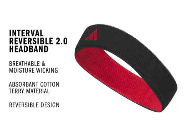 adidas Interval Reversible 2.0 Headband - Black/Team Power Red Player Accessories - Third Coast Soccer