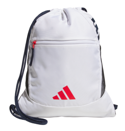adidas Stadium Sackpack - White/Night Indigo/Pured Ruby Red Bags White/Red/Navy - Third Coast Soccer