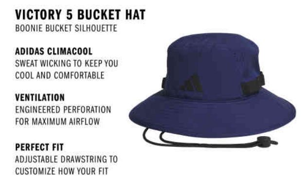 adidas Men's Victory 5 Bucket Hat - Dark Blue/Black Hats - Third Coast Soccer