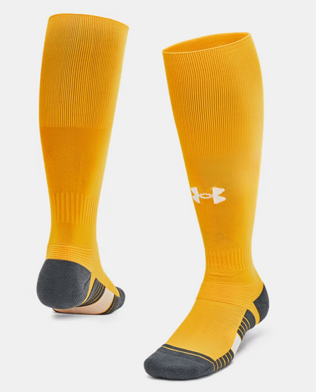 UA PVHS Soccer OTC Sock Prairieville High School Steeltown Gold/White Medium - Third Coast Soccer