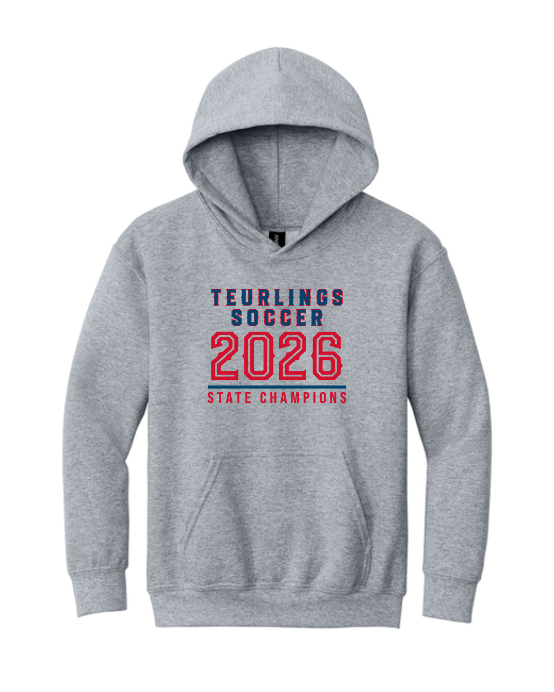 Teurlings State Champions 2026 Hoody TCHS 26 Gray Mens Small - Third Coast Soccer
