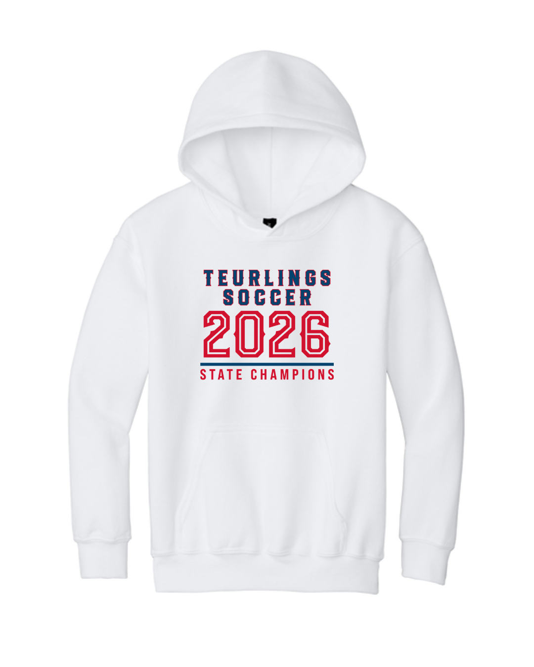Teurlings State Champions 2026 Hoody TCHS 26 White Mens Small - Third Coast Soccer