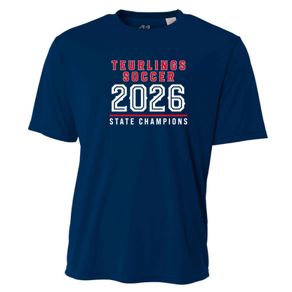 A4 Teurlings State Champions 2026 Shirt TCHS 26 Navy Mens Small - Third Coast Soccer