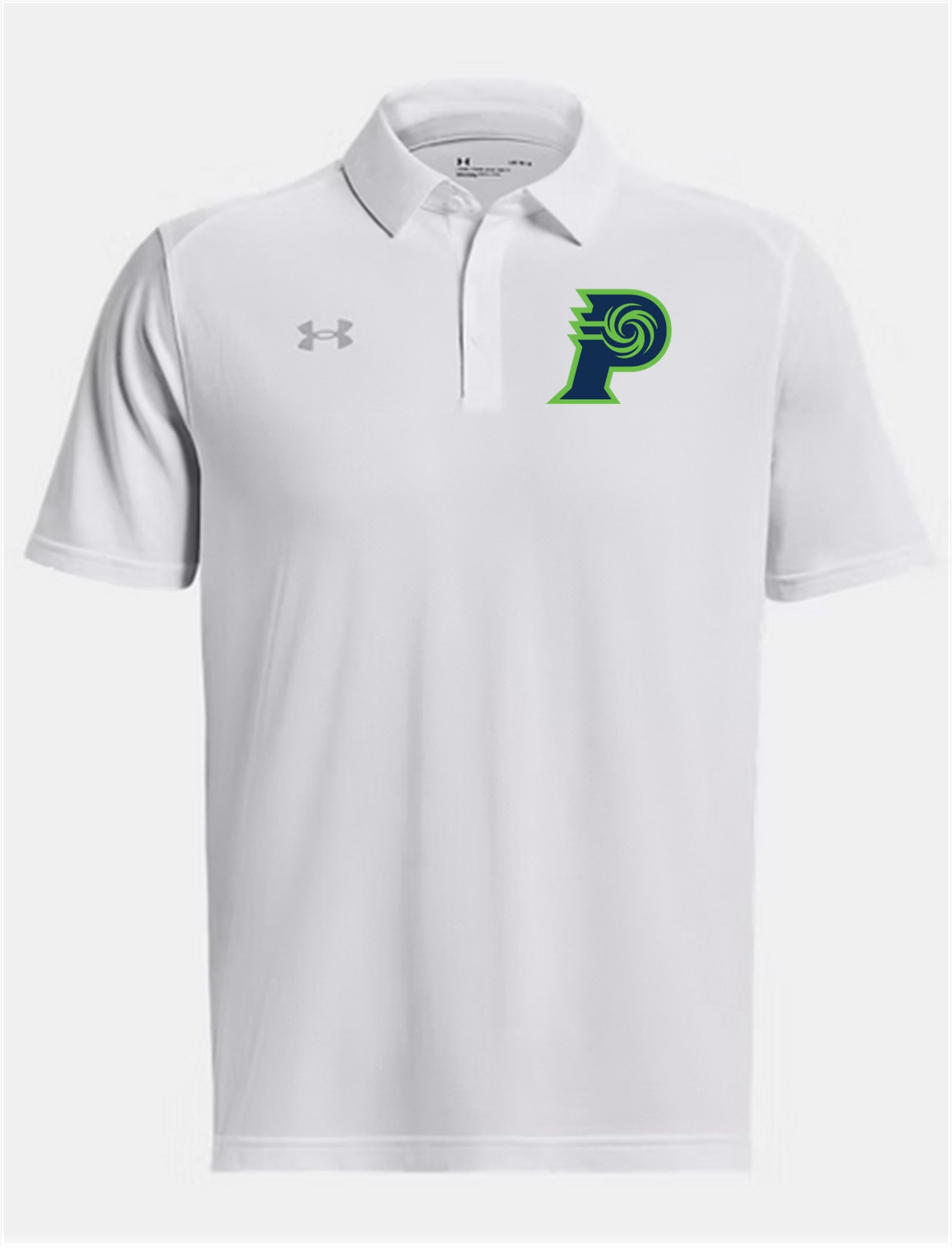 UA PVHS Soccer Tech Polo Prairieville High School White Mens Small - Third Coast Soccer