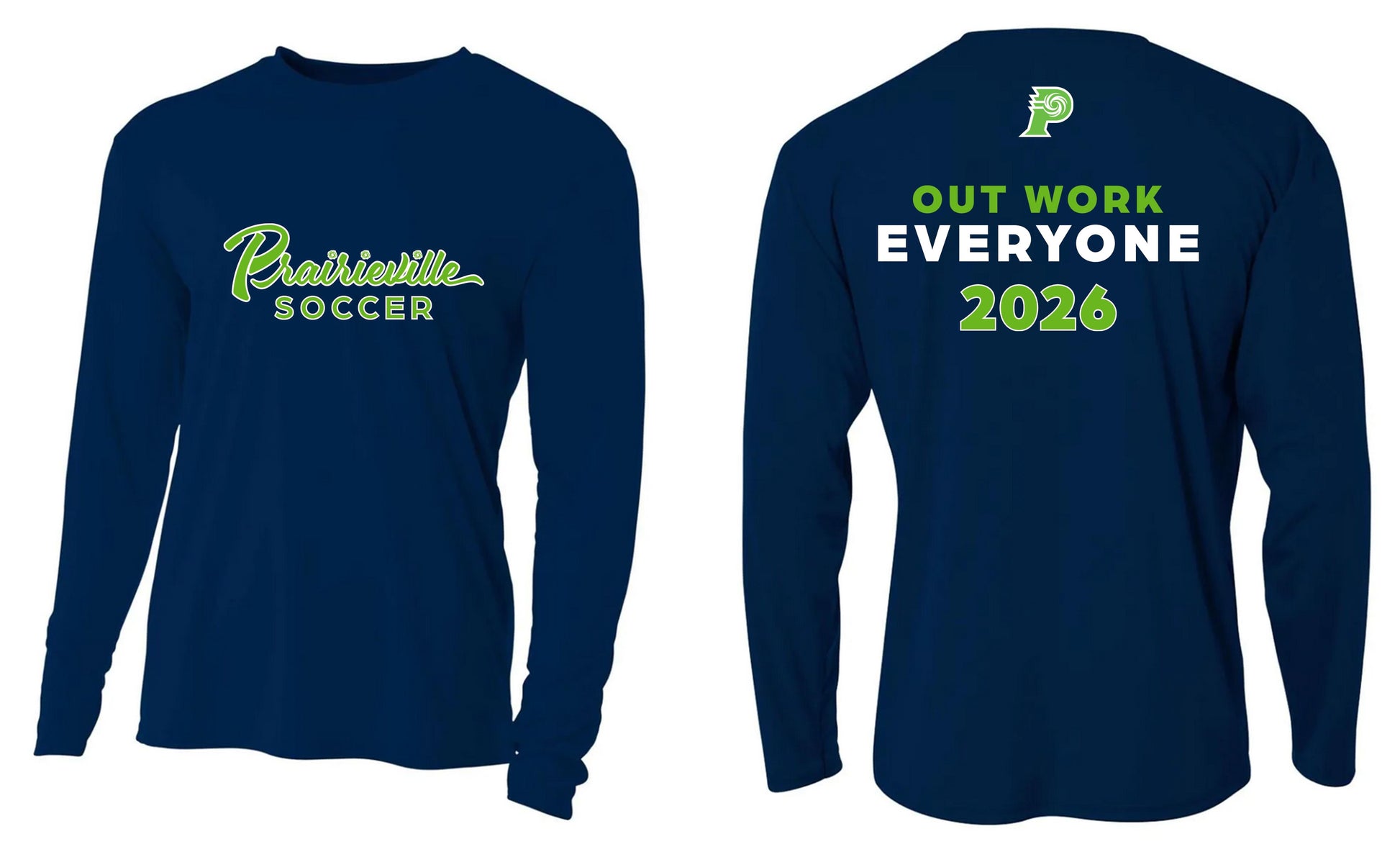 A4 PVHS Playoff LS Shirt 2026 Prairieville High School Navy Mens Small - Third Coast Soccer