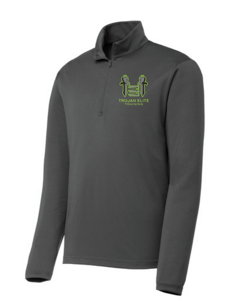 Sport-Tek Trojan Elite Youth Quarter-Zip Pullover Trojan Elite Training Black Youth Medium - Third Coast Soccer