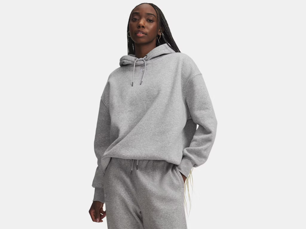 UA Women's Team Icon Fleece Hoodie Training Wear Gray Womens XSmall - Third Coast Soccer