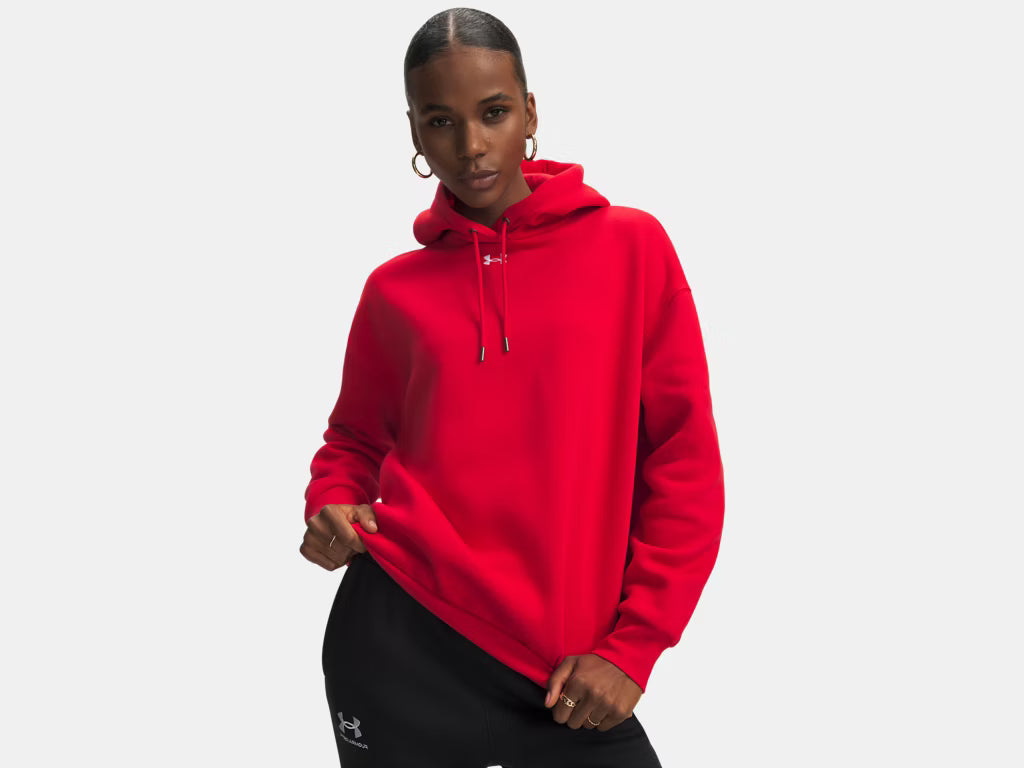 UA Women's Team Icon Fleece Hoodie Training Wear Red Womens XSmall - Third Coast Soccer