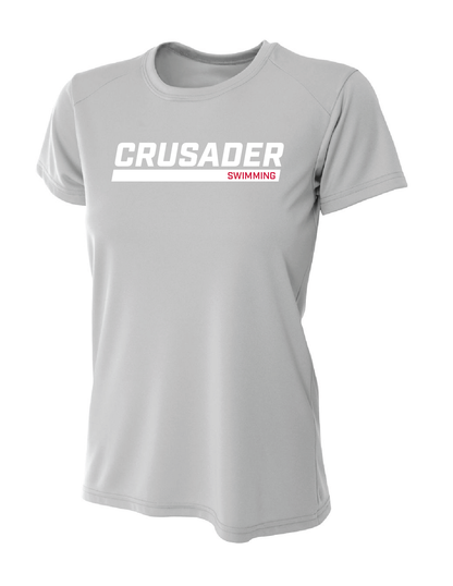 WCU Swimming Women's Short-Sleeve Performance Shirt WCU Swim Silver Crusader - Third Coast Soccer