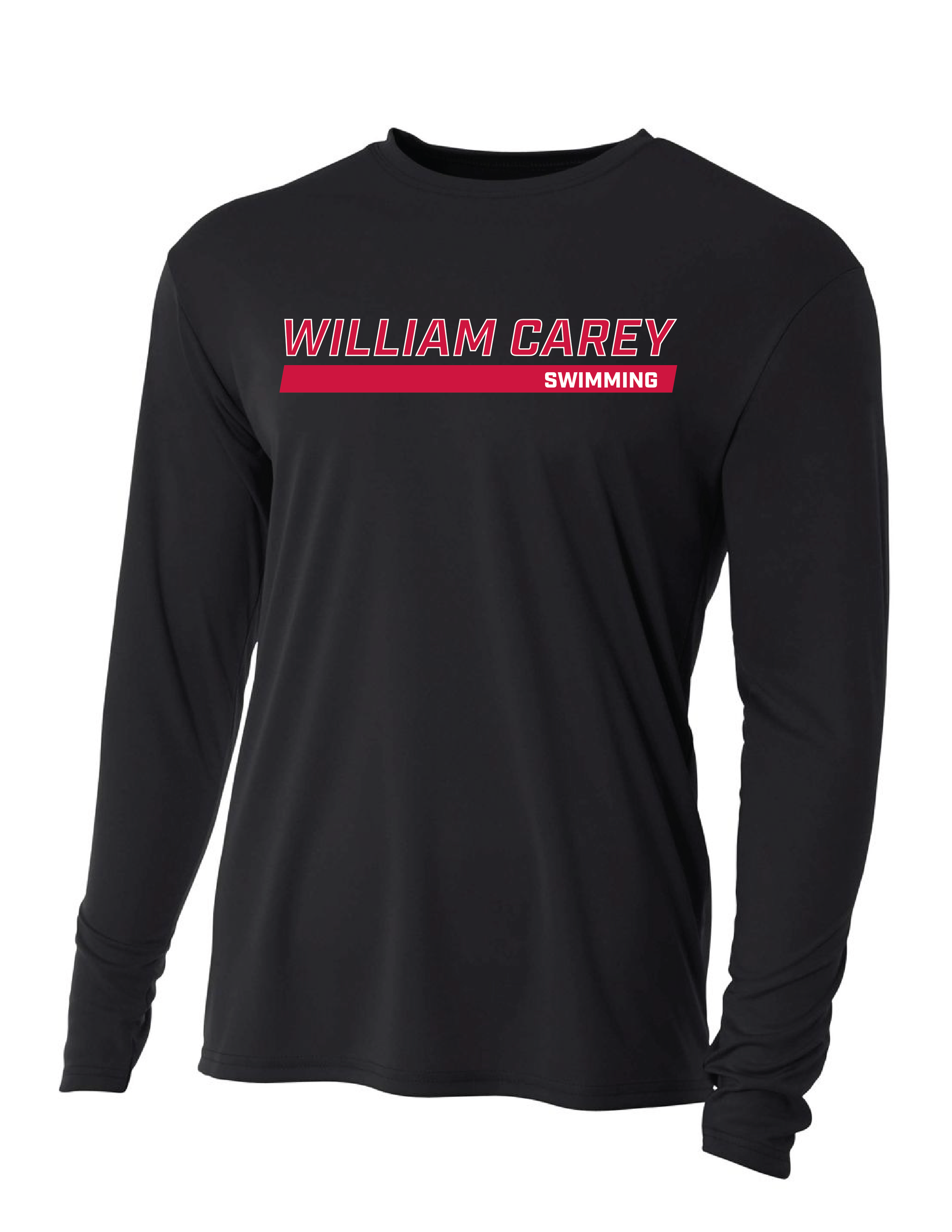 WCU Swimming Men's Long-Sleeve Performance Shirt WCU Swim Black Wc W/O Crusader - Third Coast Soccer
