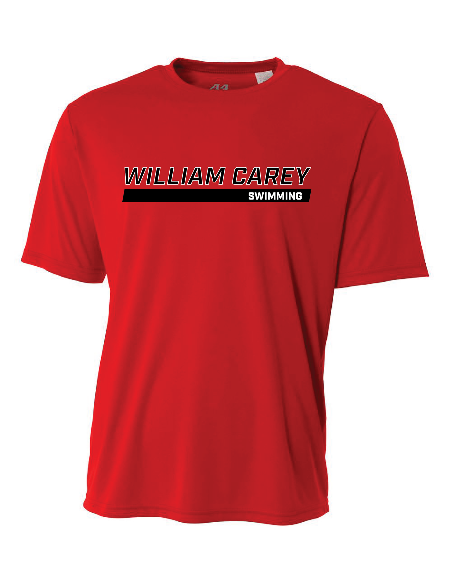 WCU Swimming Men's Short-Sleeve Performance Shirt WCU Swim Red Wc W/O Crusader - Third Coast Soccer