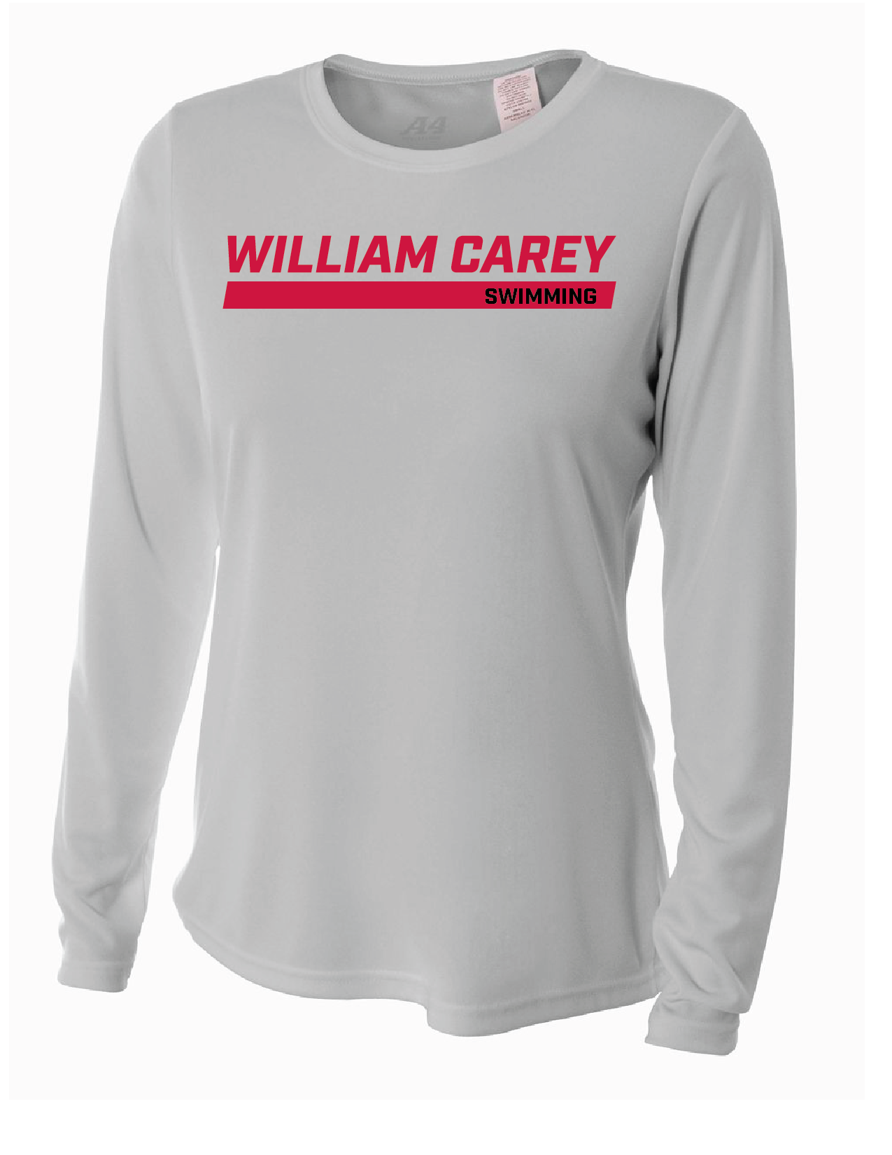 WCU Swimming Women's Long-Sleeve Performance Shirt WCU Swim Silver Wc W/O Crusader - Third Coast Soccer