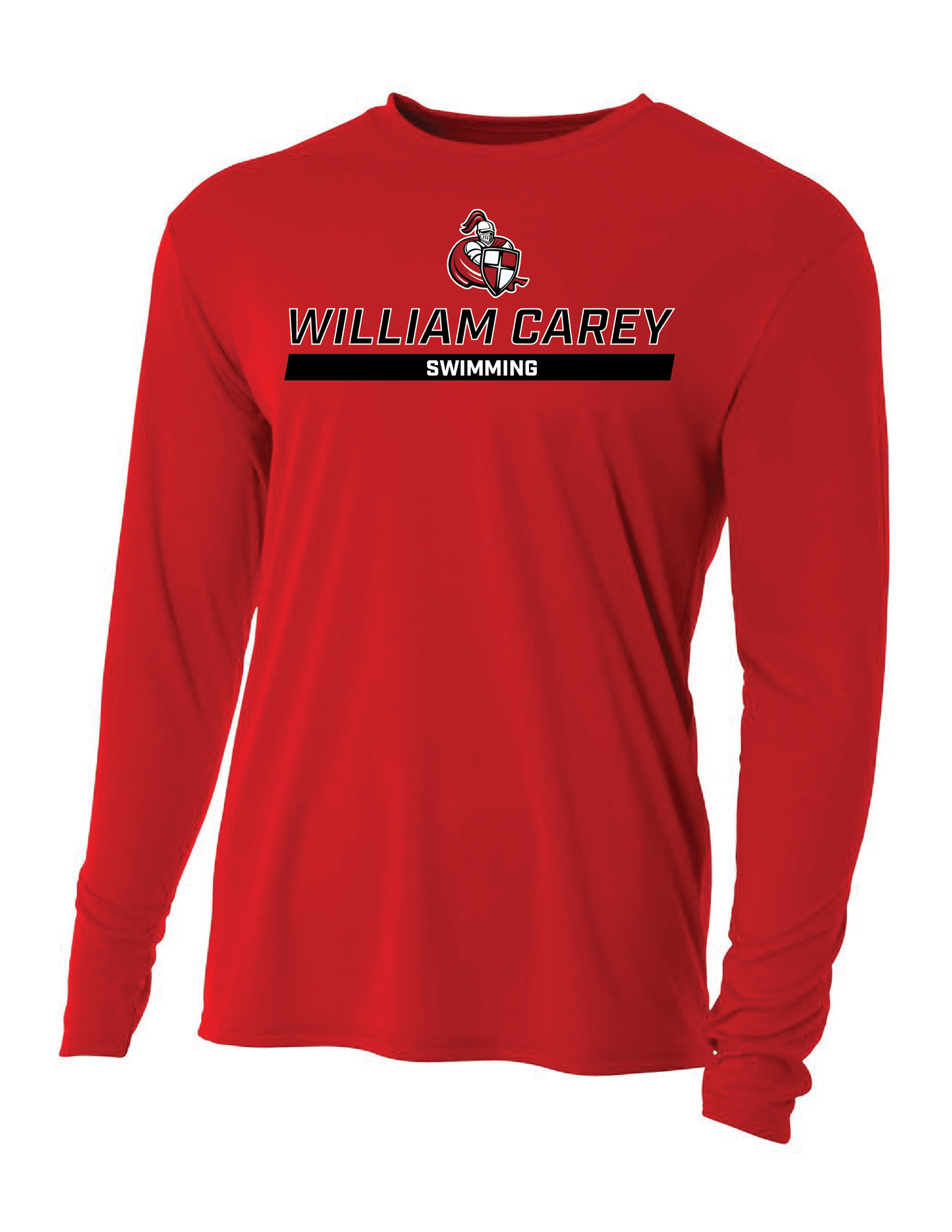 WCU Swimming Youth Long-Sleeve Performance Shirt WCU Swim Red Wc W/Crusader - Third Coast Soccer
