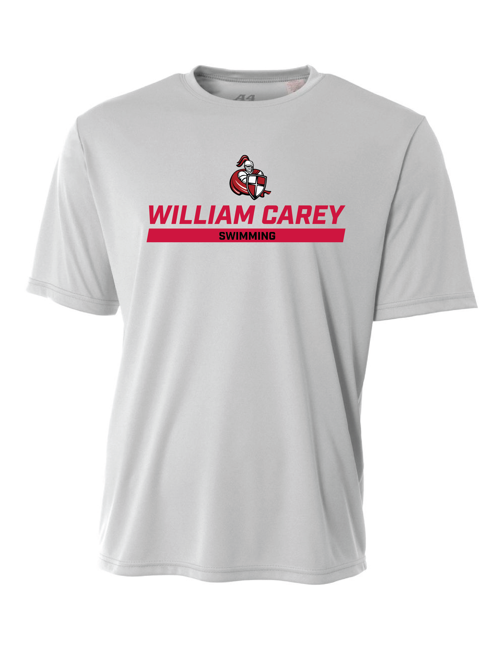 WCU Swimming Men's Short-Sleeve Performance Shirt WCU Swim Silver Wc W/Crusader - Third Coast Soccer
