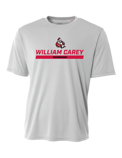 WCU Swimming Men's Short-Sleeve Performance Shirt WCU Swim Silver Wc W/Crusader - Third Coast Soccer