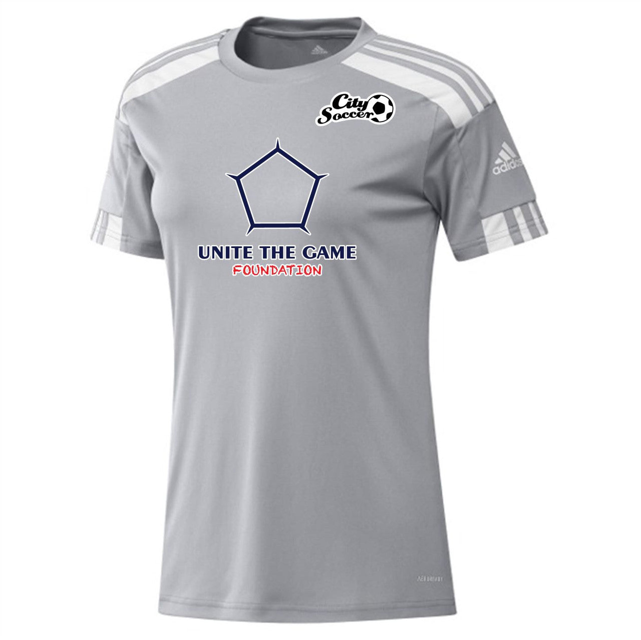adidas City Soccer Womens Squadra 21 Jersey City Soccer Team Light Grey Womens X-Small - Third Coast Soccer