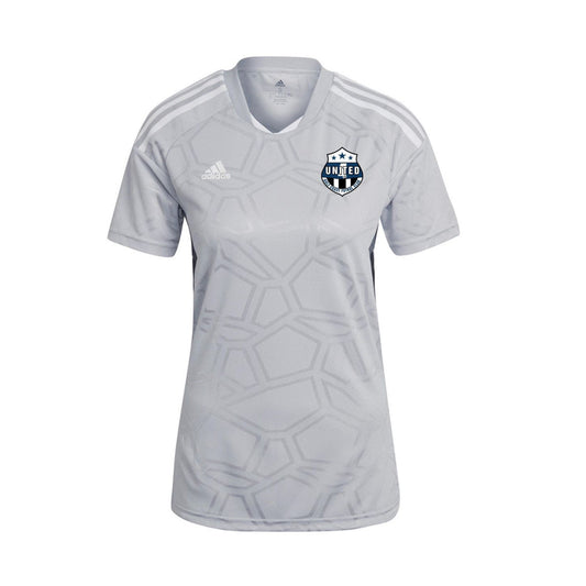 adidas GCU Womens Condivo 22 Match Day Jersey - Grey Gulf Coast United Womens X-Small Team Light Grey/White - Third Coast Soccer