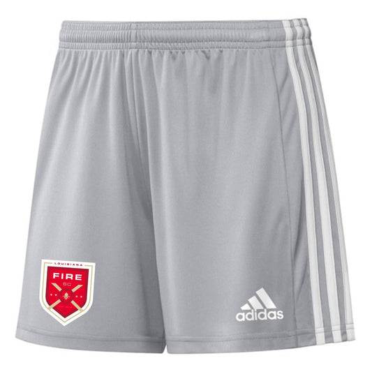 adidas Fire Womens Squadra 21 Shorts - Light Grey Louisiana Fire 2022-2024 Womens X-Small Team Light Grey/White - Third Coast Soccer