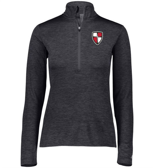 Russell WCU Womens 1/4 Zip Pullover WCU Shield Black/Stealth Womens Small - Third Coast Soccer