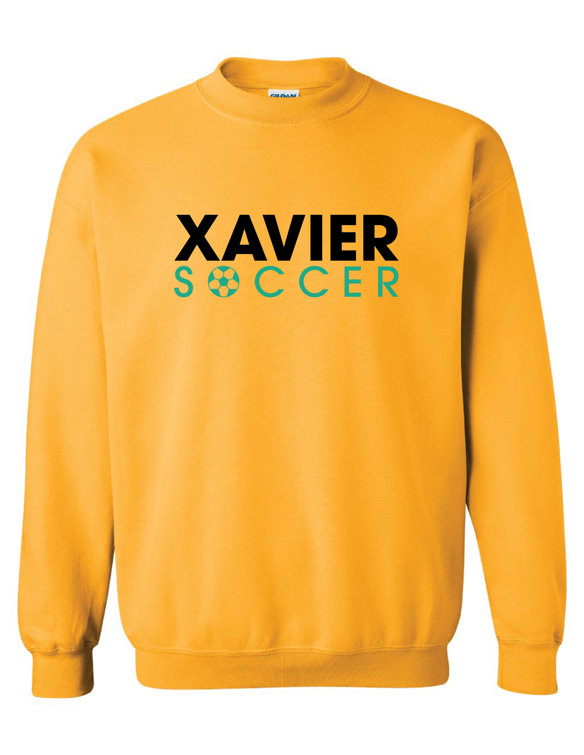 Xavier University Soccer Crewneck Sweatshirt Xavier University Gold Mens Small - Third Coast Soccer