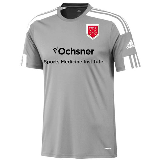 adidas Fire Youth Squadra 21 Jersey - Light Grey Louisiana Fire 2022-2024 Youth X-Small Team Light Grey/White - Third Coast Soccer