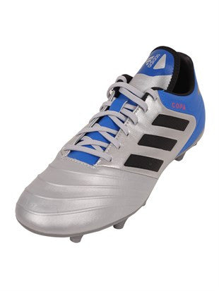 adidas Copa 18.3 Fg - Metallic Silver/Black/Blue Mens Firm Ground Mens 6.5 Silver Metallic/Black/Blue - Third Coast Soccer