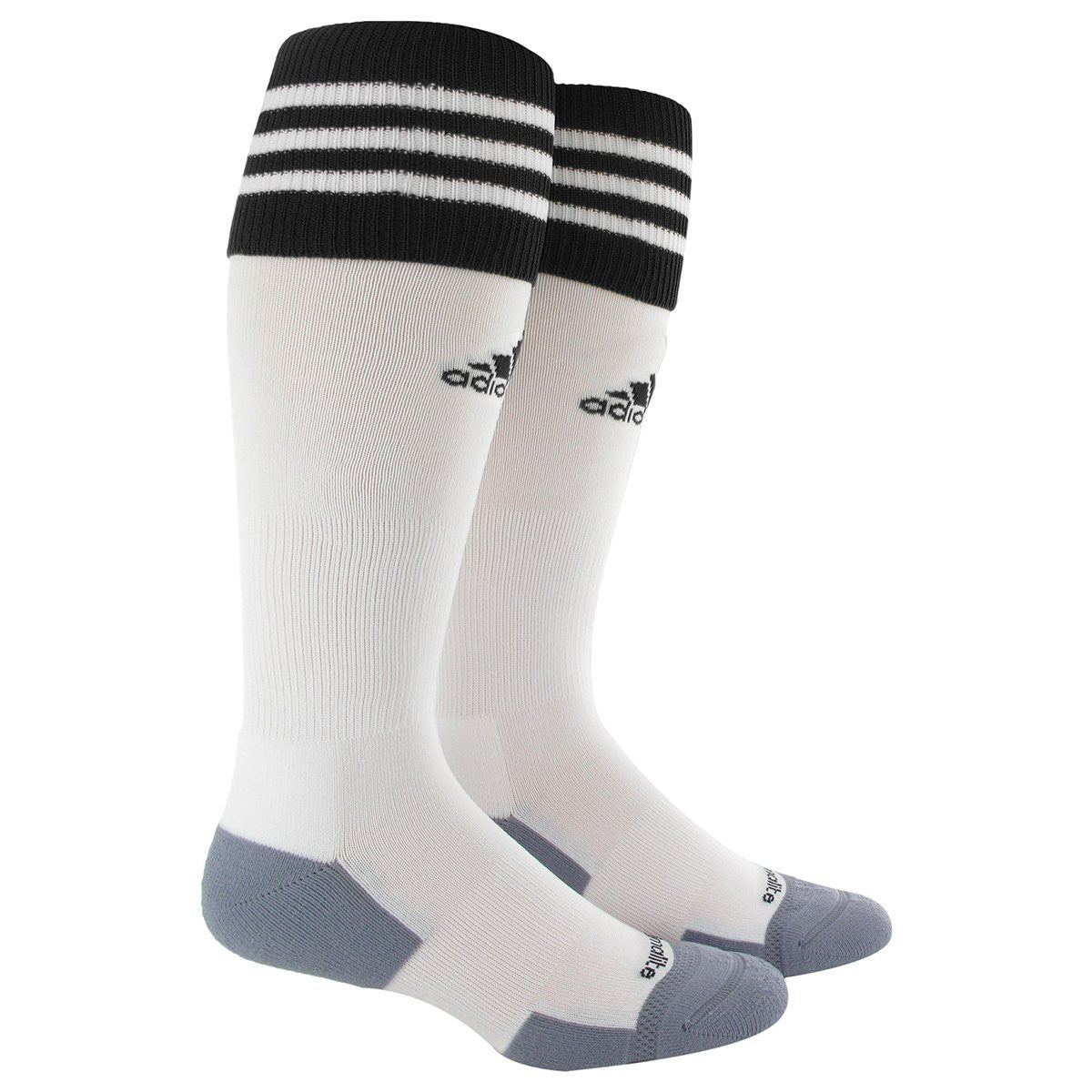 adidas Copa Zone Cushion II Soccer Sock Medium - White/Black Socks Medium (8-10, 9-11, Etc.) White/Black - Third Coast Soccer