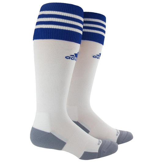 adidas Copa Zone Cushion II Soccer Sock Medium - White/Cobalt Socks Medium (8-10, 9-11, Etc.) White/Cobalt - Third Coast Soccer