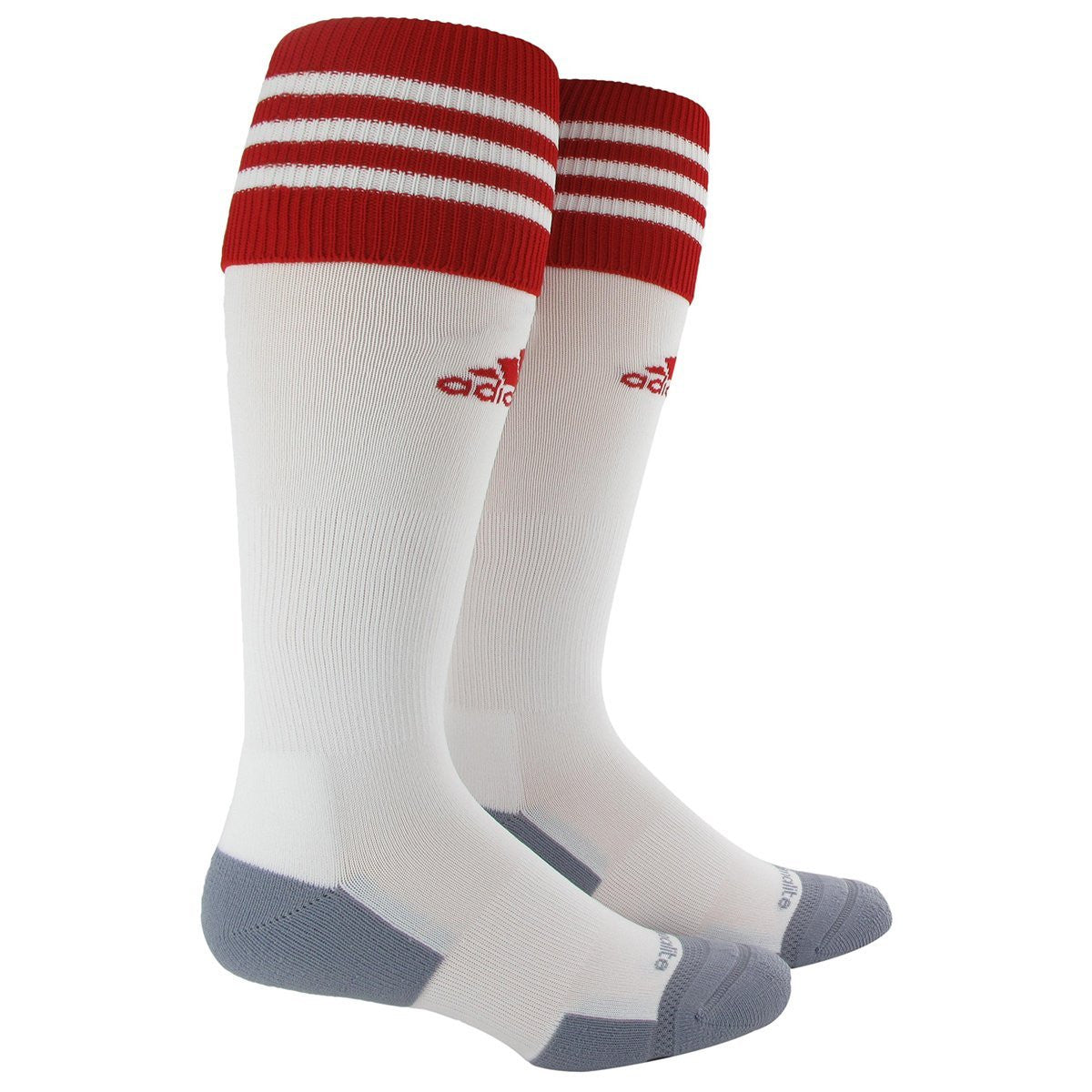 adidas Copa Zone Cushion Ii Soccer Sock Medium - White/University Red Socks Medium (8-10, 9-11, Etc.) White/University Red - Third Coast Soccer