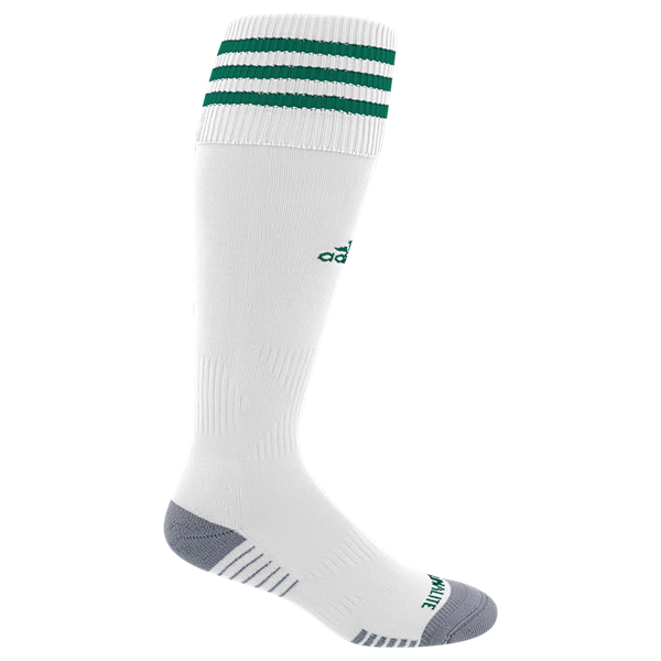 adidas Copa Zone Cushion III Sock - White/Dark Green Socks White/Forest Small (5-7, 8-9, Etc.) - Third Coast Soccer
