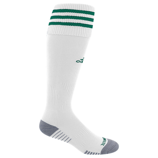 adidas Copa Zone Cushion III Sock - White/Dark Green Socks White/Forest Small (5-7, 8-9, Etc.) - Third Coast Soccer