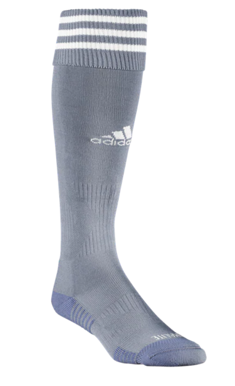 adidas Copa Zone Cushion Iv Sock - Light Grey/White Socks Small (1Y-4Y) Light Grey/White - Third Coast Soccer