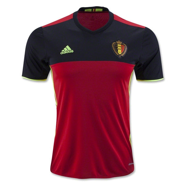 adidas Belgium Euro 2016 Home Jersey International Replica Small Scarlet/Black/Solaryellow - Third Coast Soccer