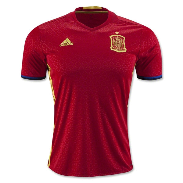 adidas Spain Euro 16 Home Jersey International Replica Small Scarlet/Brightyellow - Third Coast Soccer