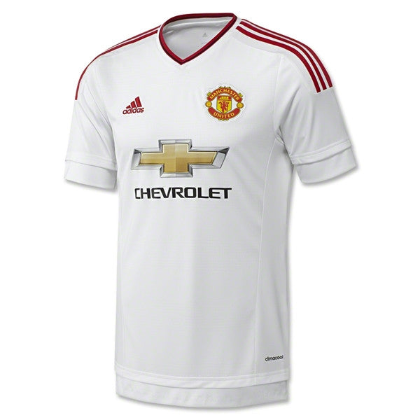 adidas Manchester United Away Jersey 15/16 Club Replica Small White/Real Red/Black - Third Coast Soccer