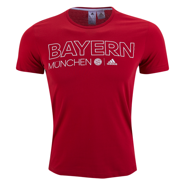 adidas Bayern Munich Core Tee T-Shirts Fcbtruered/White Mens Small - Third Coast Soccer