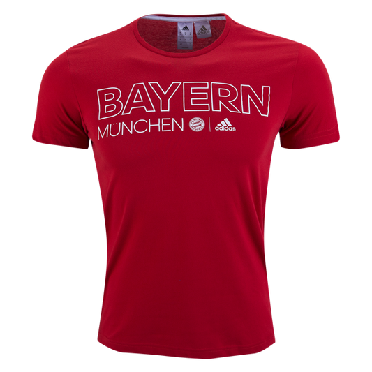 adidas Bayern Munich Core Tee T-Shirts Fcbtruered/White Mens Small - Third Coast Soccer