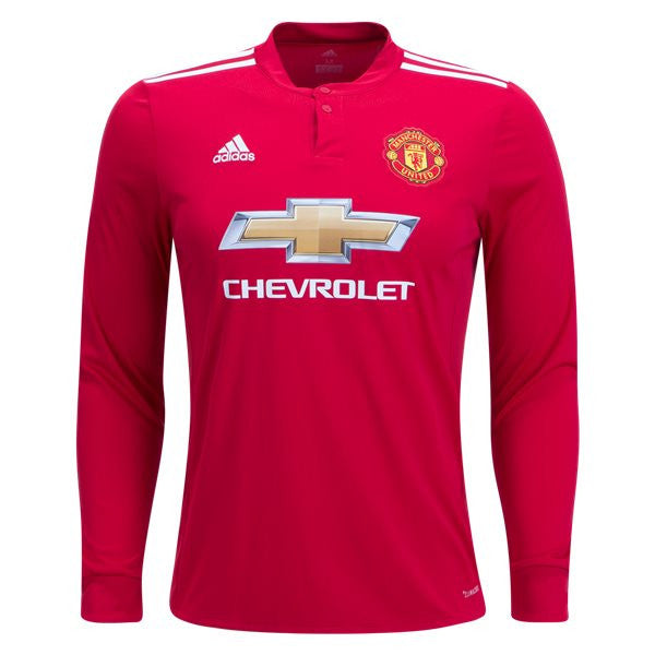 adidas Manchester United Home LS Jersey 17/18 Club Replica Real Red/White/Black Mens Small - Third Coast Soccer